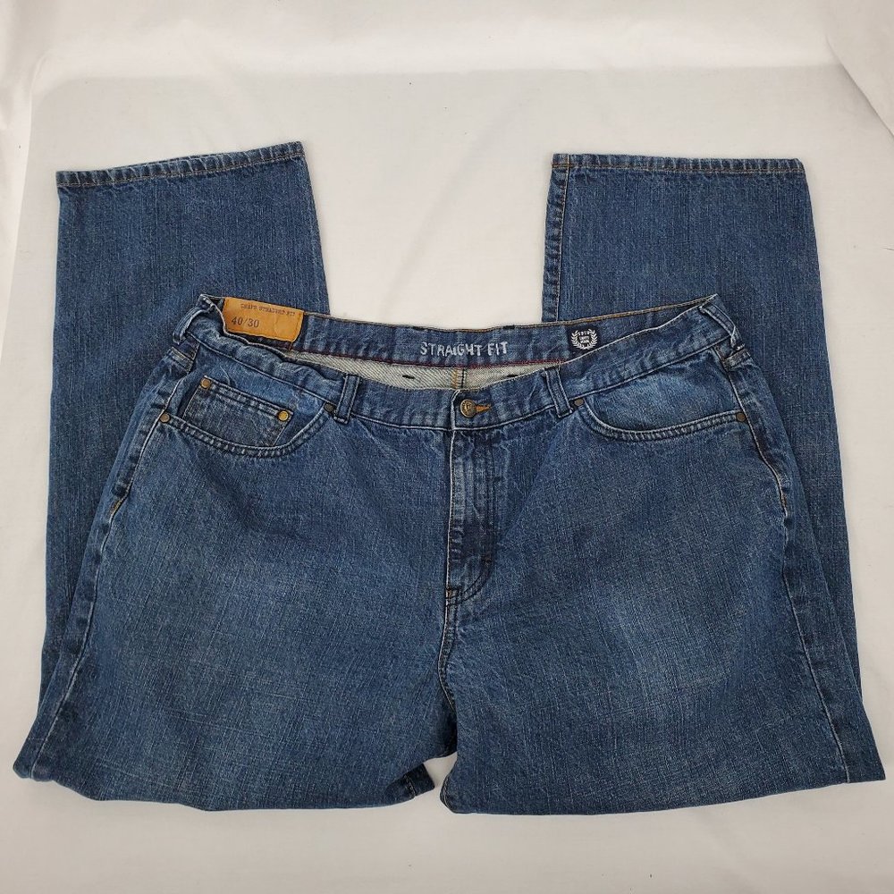 Chaps Denim Straight Fit Jeans Blue Men's 40 x 30 - Picture 2 of 14